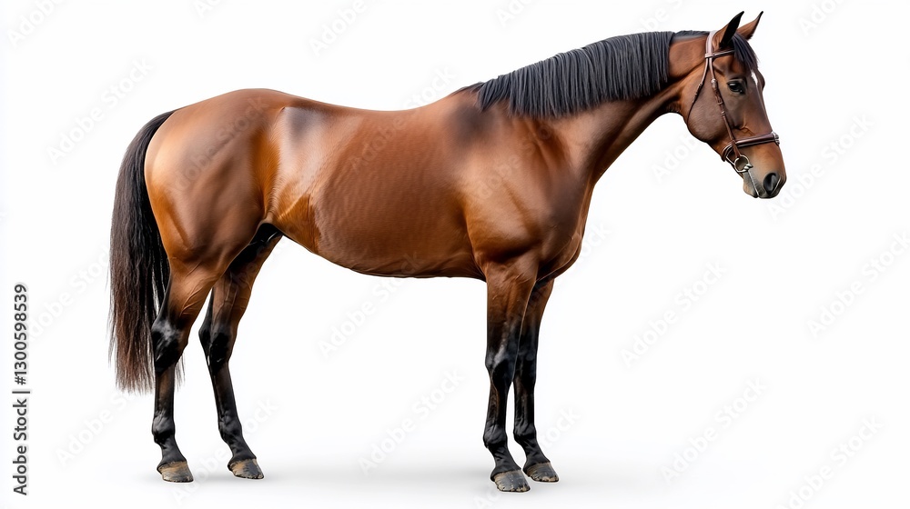 Fototapeta premium Stunning Chestnut Horse Portrait: Elegance and Strength