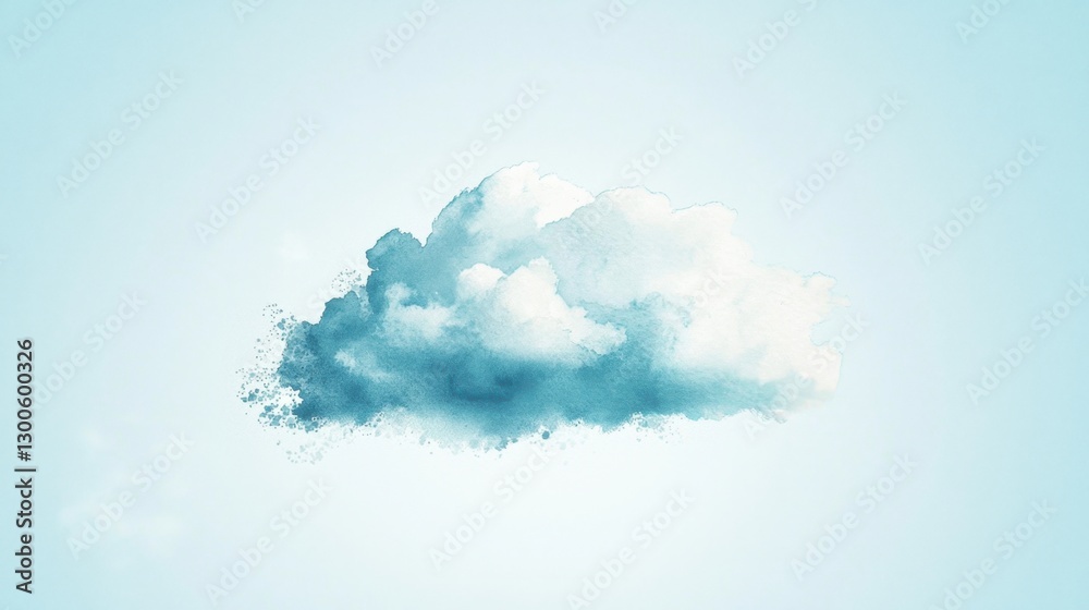 A blue cloud with white specks A blue cloud with white specks