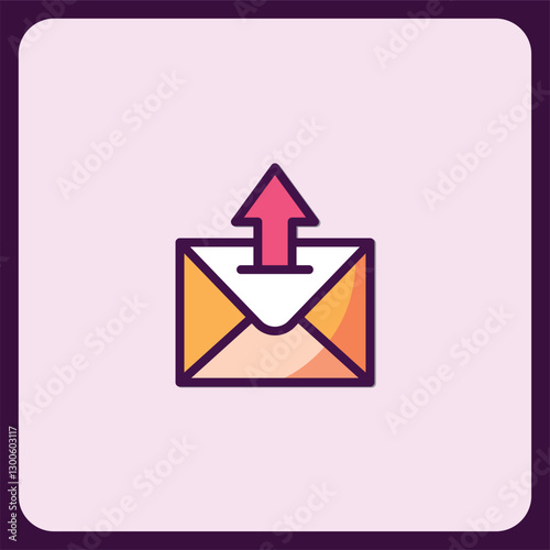 Modern Upload Email Icon Design Graphic Illustration