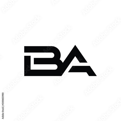 BA monogram logo design letter text name symbol monochrome logotype alphabet character simple logo