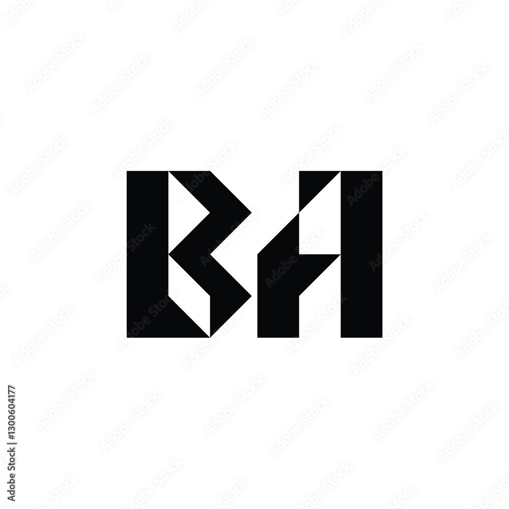 BA monogram logo design letter text name symbol monochrome logotype alphabet character simple logo BA monogram logo design letter text name symbol monochrome logotype alphabet character simple logo
