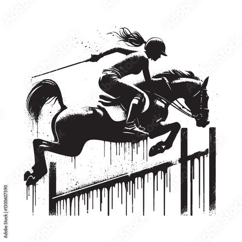 Dynamic equitation artistic expression of show jumping prowess a