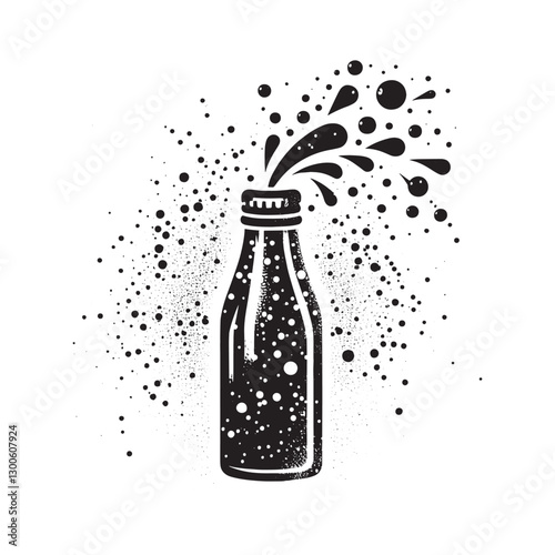 Effervescent delight, a stylish sparkling water illustration in