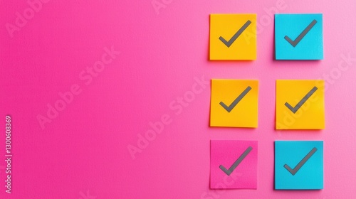 Check mark infographics concept. Minimalist Task Organization Infographic with Neatly Arranged Checkmarks