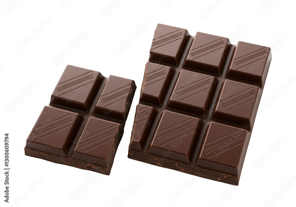 Dark chocolate on transparent background Dark chocolate on transparent background