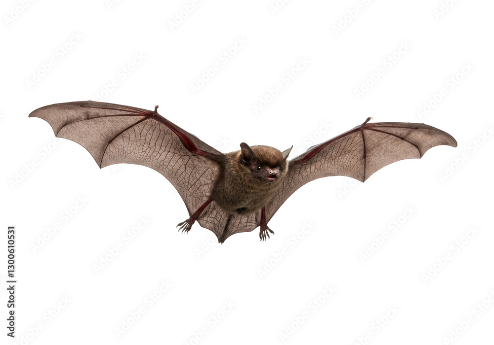 Fototapeta premium Flying Pipistrelle bat isolated on transparent background