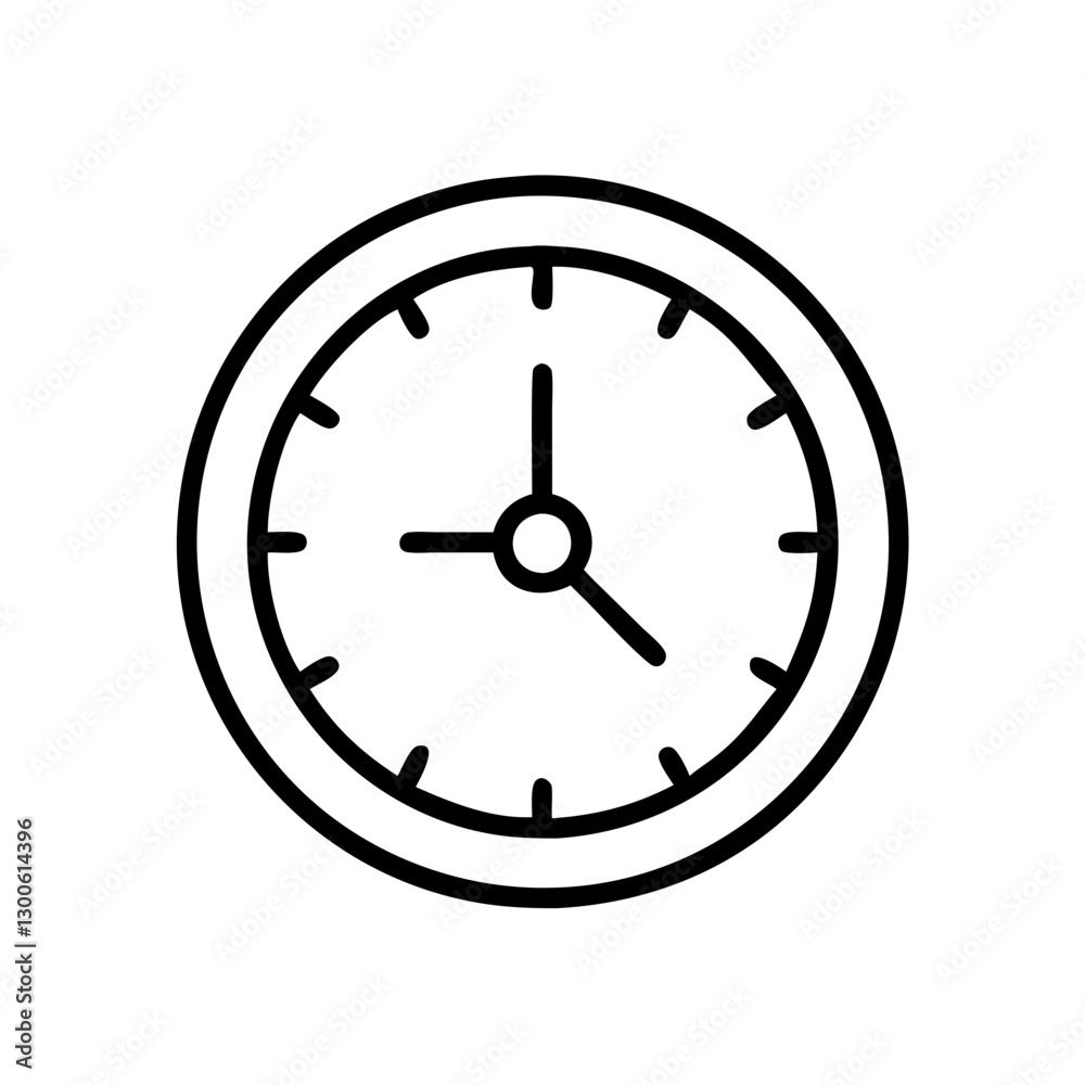 Minimalistic line art clock icon design Minimalistic line art clock icon design