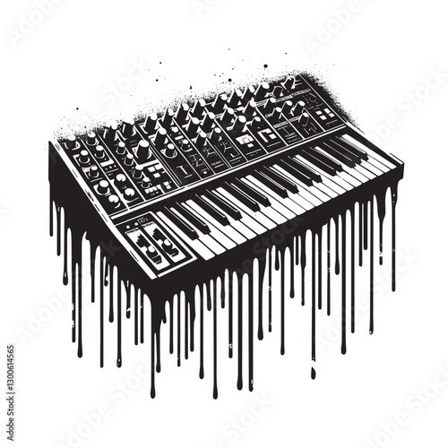 Melodic Drips, A Synth in Black and White