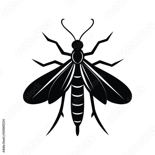 Mayfly insects icon of silhouette black shape vector illustration
