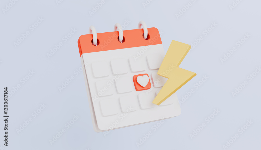 Calendar with heart on a date, love anniversary, dating day concept Calendar with heart on a date, love anniversary, dating day concept