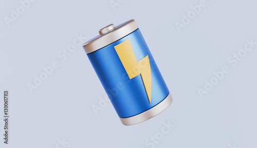 Battery tube with thunder icon, battery icon, energy charging, power tube photo