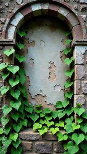 Vines and creepers entwine a crumbling stone wall, decay, creepers, wall photo