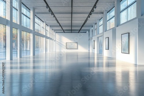 Wallpaper Mural Modern art gallery with spacious layout showcases blank canvas under natural light Torontodigital.ca