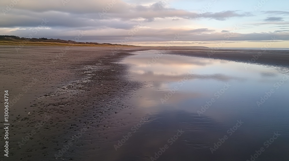 Obraz premium Tranquil Sunrise Reflections on Calm Waters