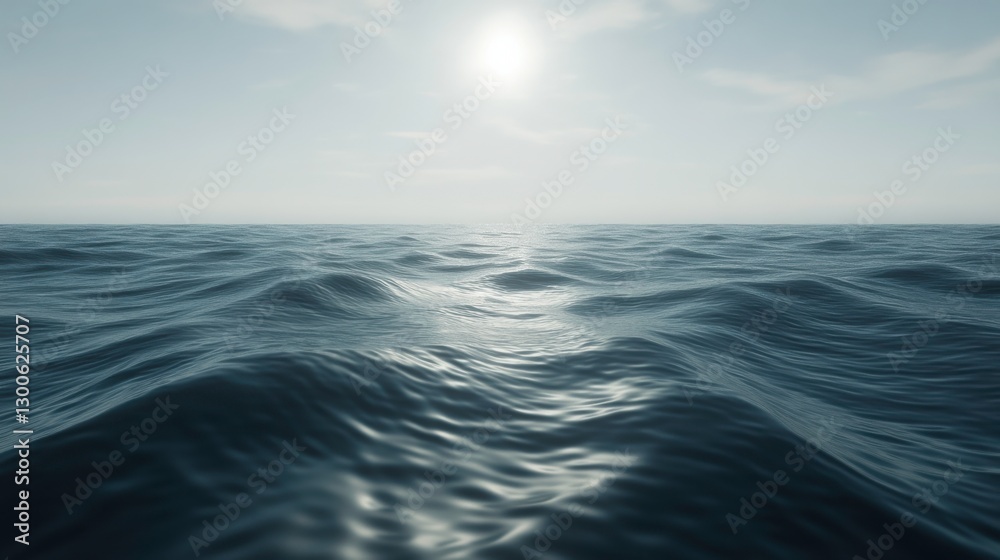 Fototapeta premium Tranquil Waters with Gentle Ripples Under Clear Sky