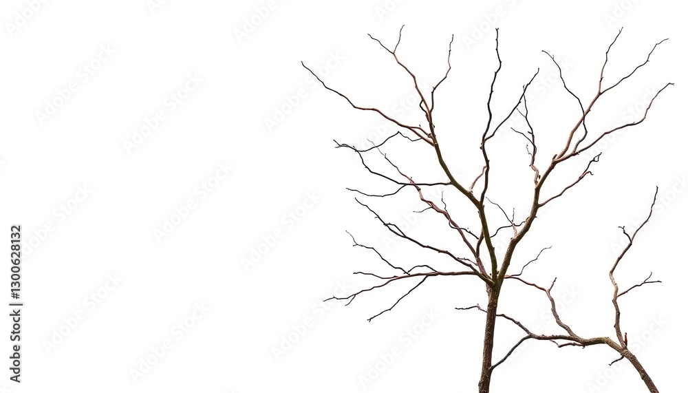 Bare, twisted branches isolated on pure white backdrop, natural, image Bare, twisted branches isolated on pure white backdrop, natural, image