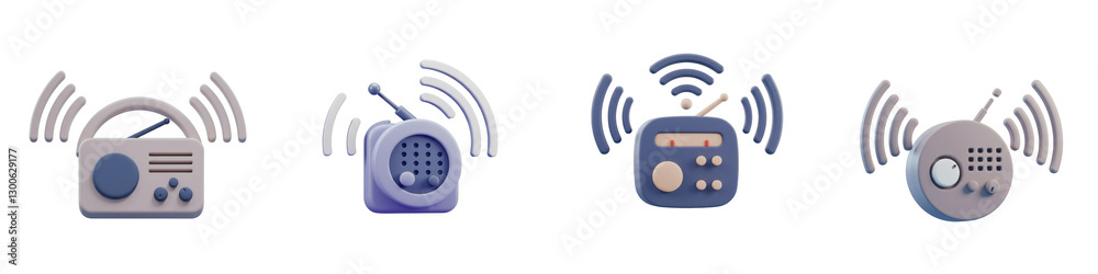 Collection of Retro Radios with Signals Collection of Retro Radios with Signals