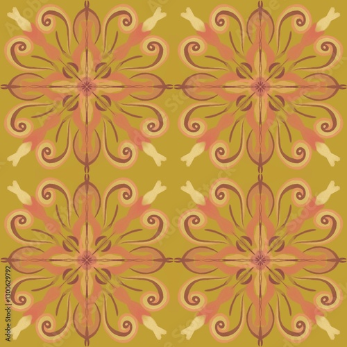 Wallpaper Mural Abstract seamless pattern background for fashion, woven fabric wall hanging, print, modern floral pattern, suitable for fashion and decoration. Torontodigital.ca
