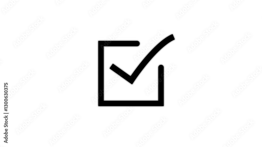 tik mark icon animation. white background check mark 4k video.