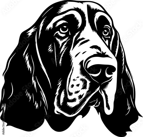 Bloodhound - Black and White Isolated Icon - Vector illustration