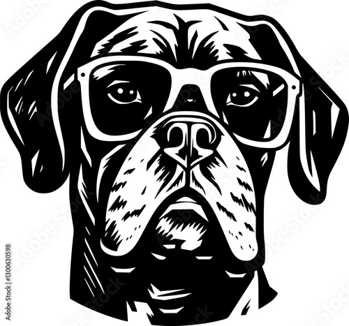 Boxer | Black and White Vector illustration