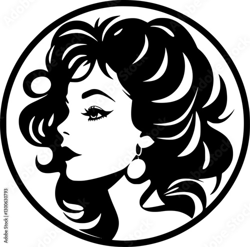 Mom | Black and White Vector illustration