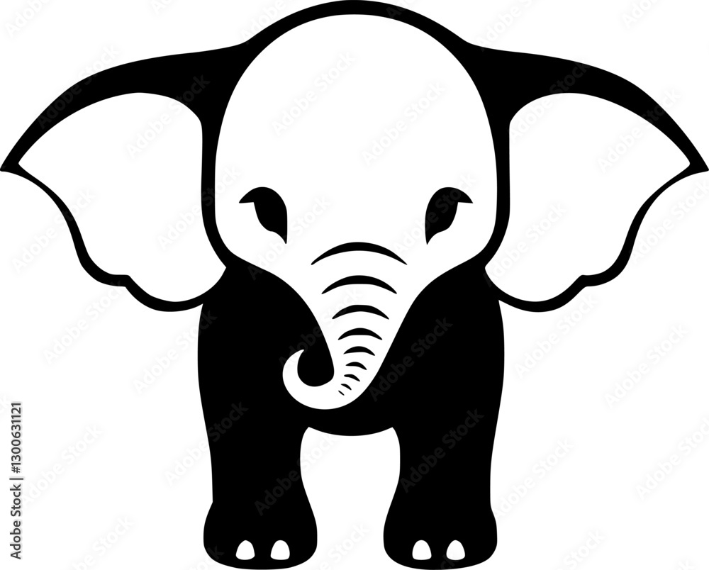Fototapeta premium Elephant | Minimalist and Simple Silhouette - Vector illustration