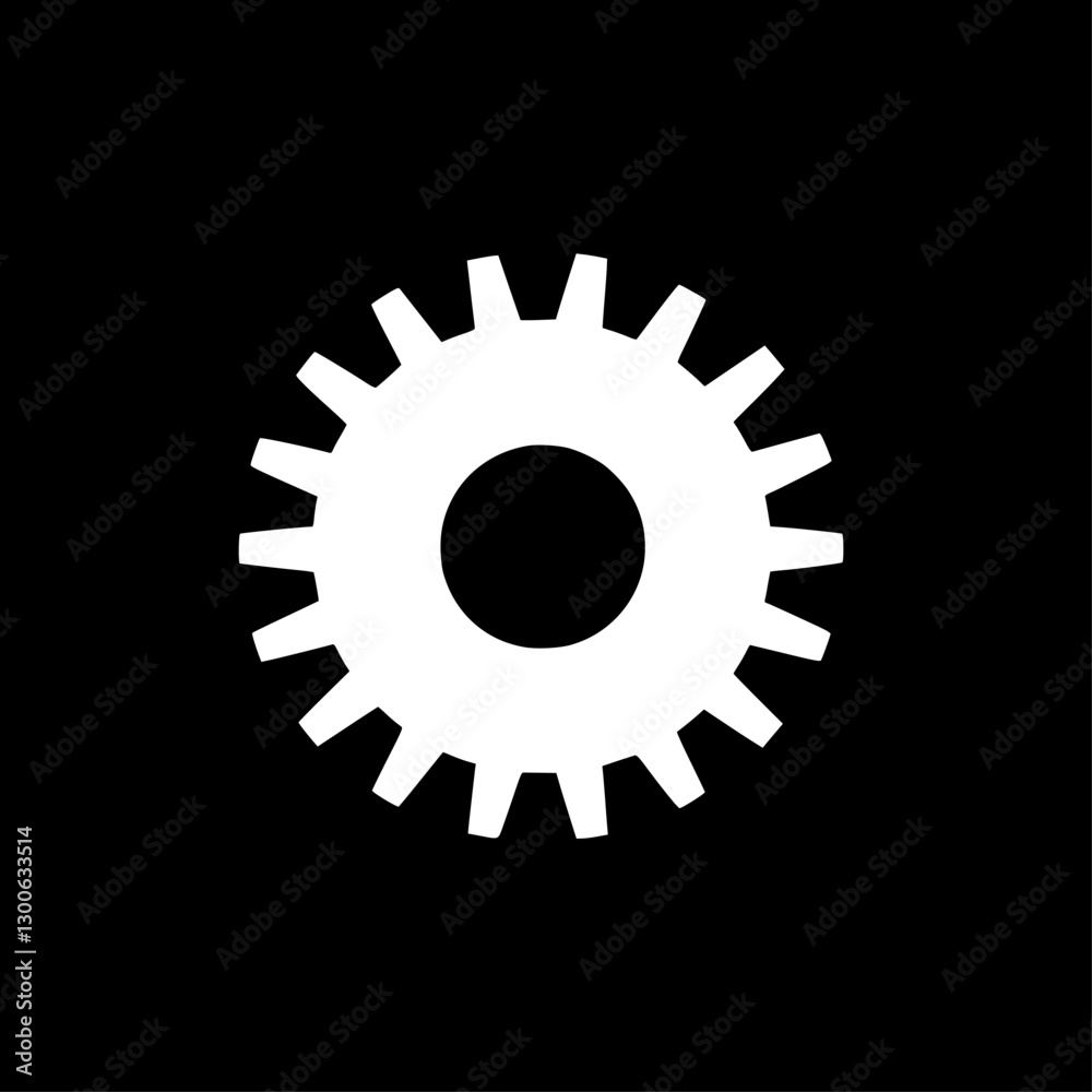 Gear | Black and White Vector illustration Gear | Black and White Vector illustration