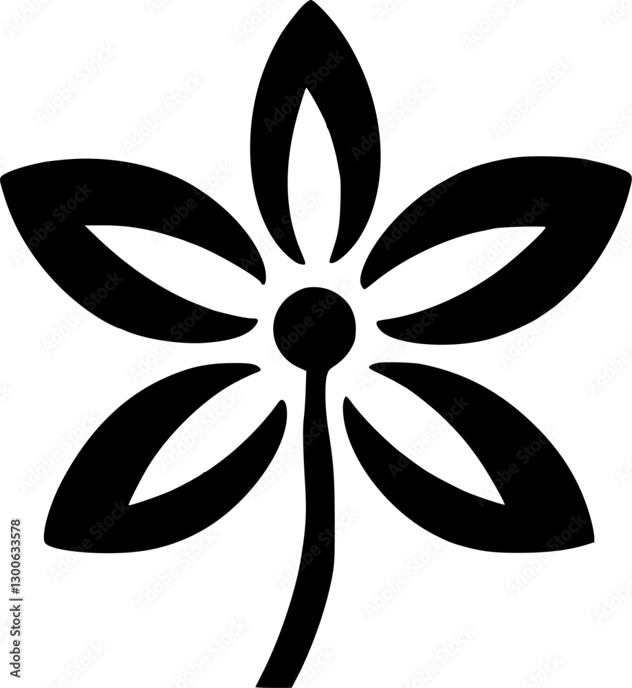 Flower | Black and White Vector illustration Flower | Black and White Vector illustration