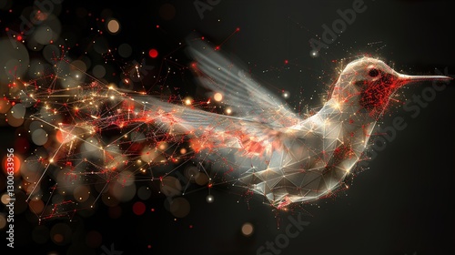 A bird formed entirely of geometric shapes. HD 8K wallpaper Photographic Image