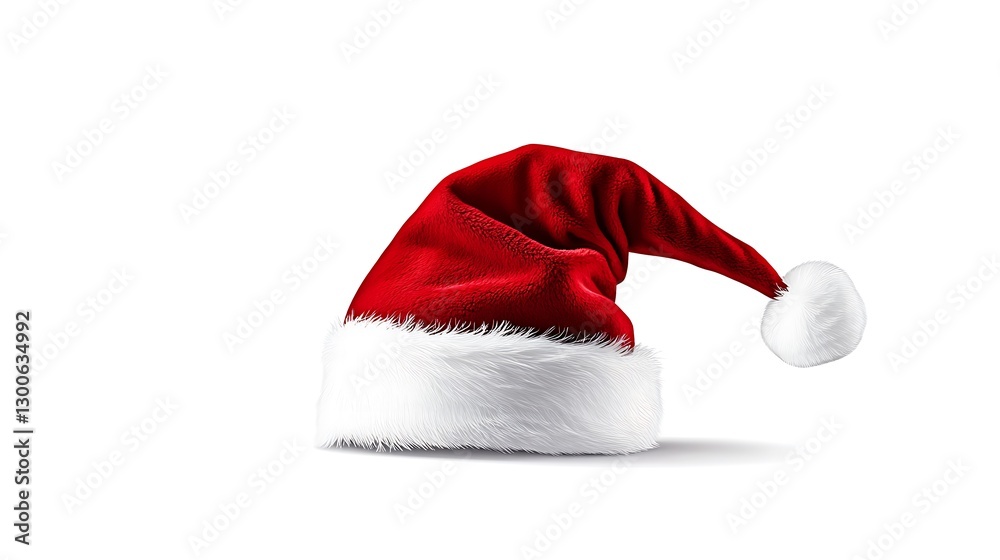 Red Santa Hat: Festive Holiday Season Illustration AI Generated Red Santa Hat: Festive Holiday Season Illustration AI Generated