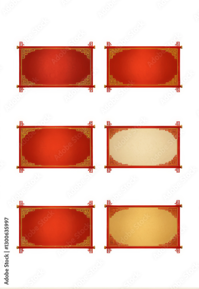 Chinese Style Scroll Title Frame Pattern Border Chinese Style Scroll Title Frame Pattern Border