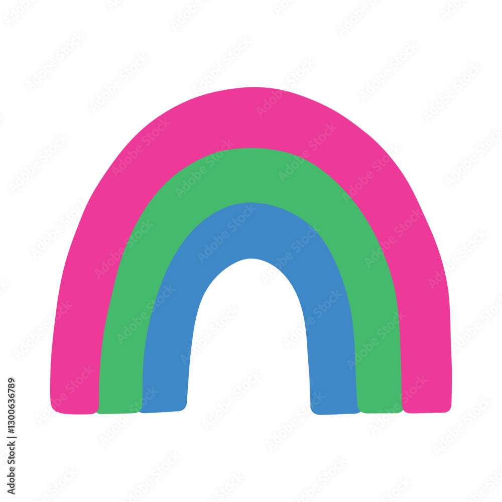 Colorful rainbow shape Polysexual pride flag Happy pride day LGBTQ community Pride Month Vector hand drawn doodle for posters, stickers, logo, cards Colorful rainbow shape Polysexual pride flag Happy pride day LGBTQ community Pride Month Vector hand drawn doodle for posters, stickers, logo, cards