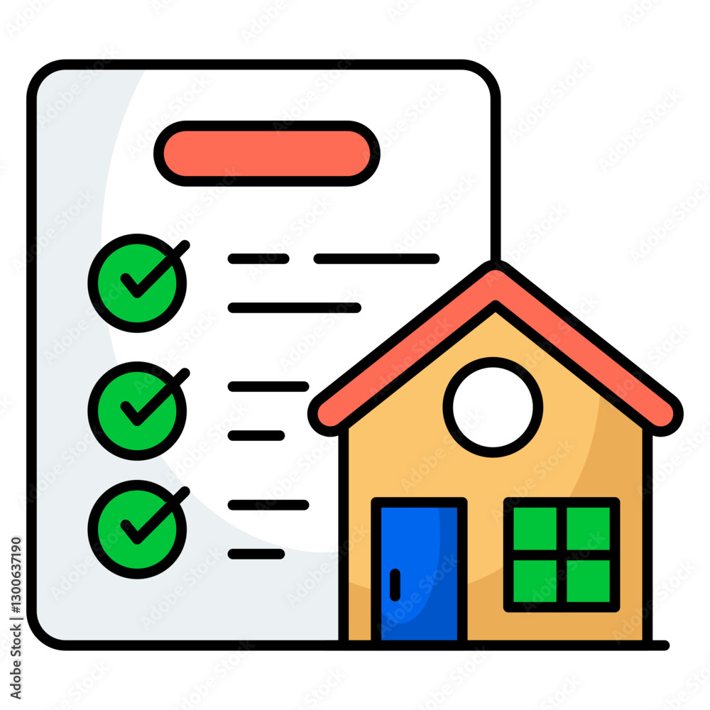 A unique design icon of property paper A unique design icon of property paper
