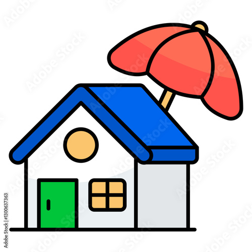 Editable design icon of home insurance