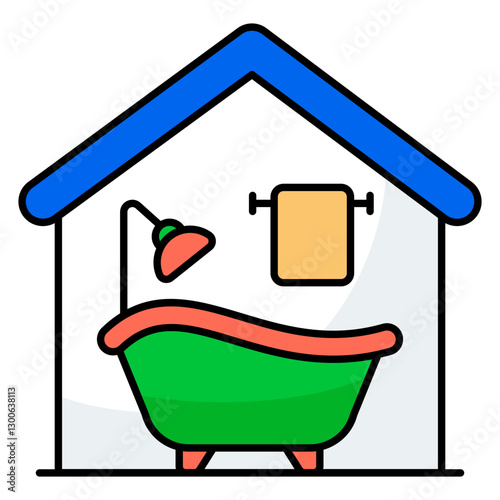 Trendy vector design of bathtub
