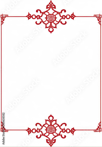 Chinese style window grille rectangular text frame vector poster border transparent