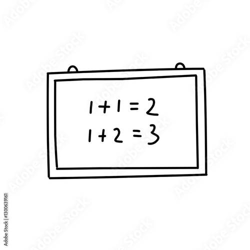 White board school line art doodle vector