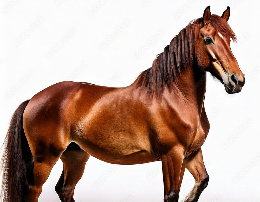 Obraz premium 馬 白背景