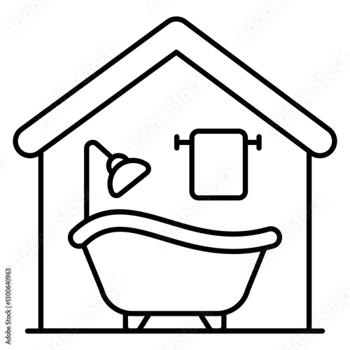 Trendy vector design of bathtub