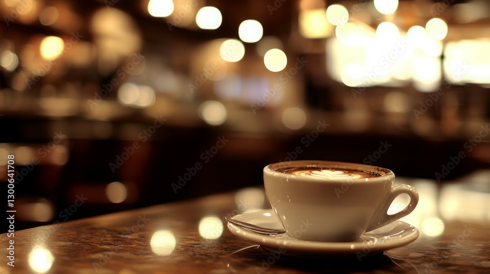 custom made wallpaper toronto digitalA warm cup of cappuccino sits on a table in a softly lit cafe.