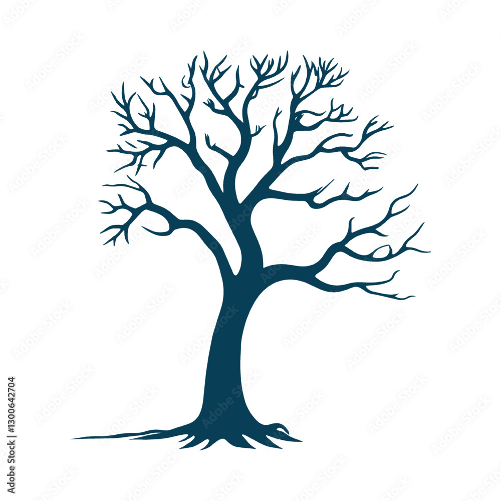 Fototapeta premium Flat design family tree silhouette