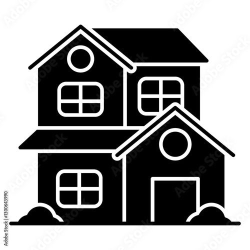 Editable design icon of bungalow