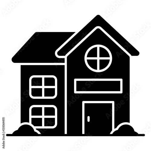 Editable design icon of bungalow