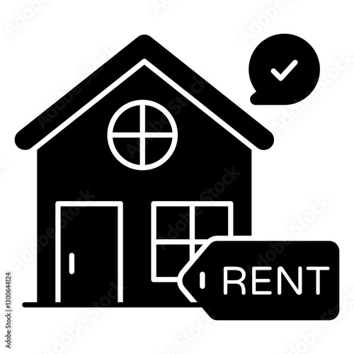Editable design icon of home for rent