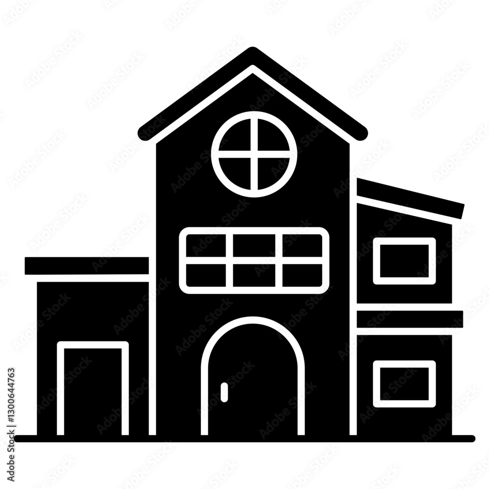 Editable design icon of bungalow Editable design icon of bungalow