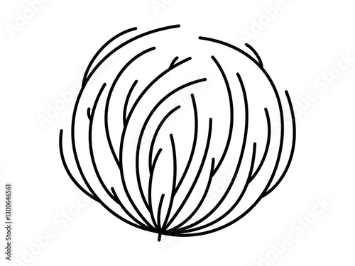 Hand drawn cute cartoon illustration of tumbleweed. Flat vector thorny desert dry plant in doodle style. System network error icon. Not found mistake. Emptiness or loneliness sticker concept. Isolated