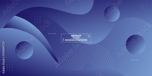 Dark blue geometric business banner design. Creative banner design with wave and line shape as template. Simple horizontal banner. Vector Eps10