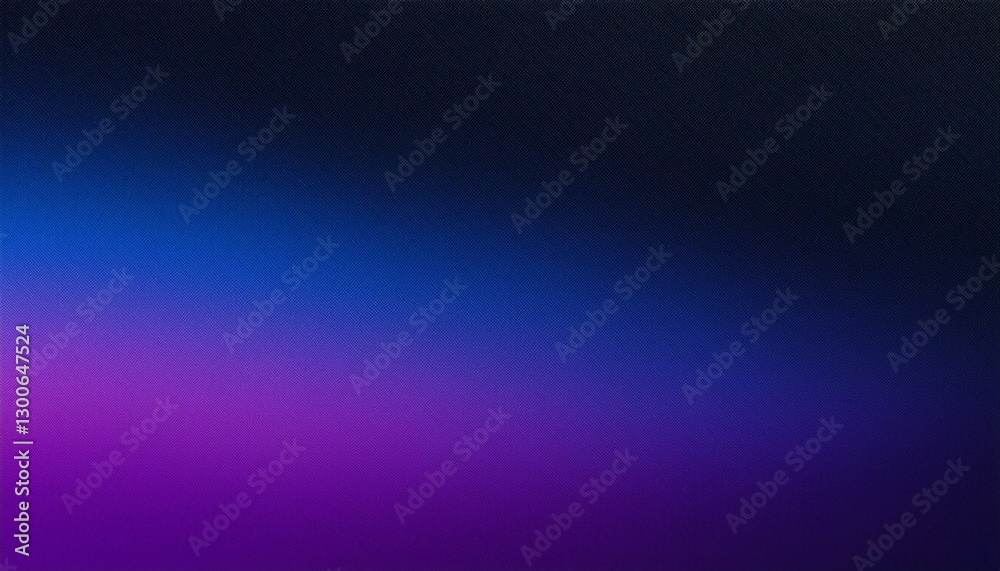 Fototapeta premium Dark purple blue grainy gradient on black background, copy space, noise texture effect, wide banner size
