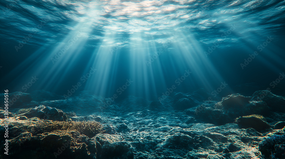 Fototapeta premium underwater scene with rays of light and rays